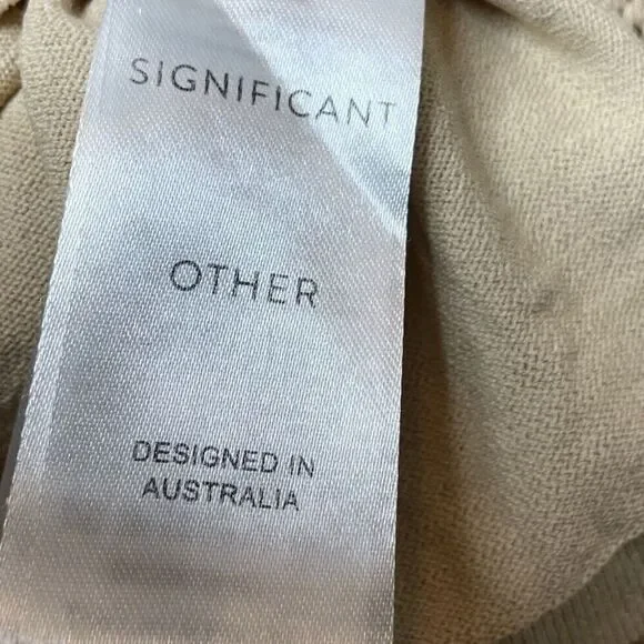 SIGNIFICANT OTHER Abby Dress Women 10 Crochet Maxi Cross Open Back Tan - Picture 16 of 16